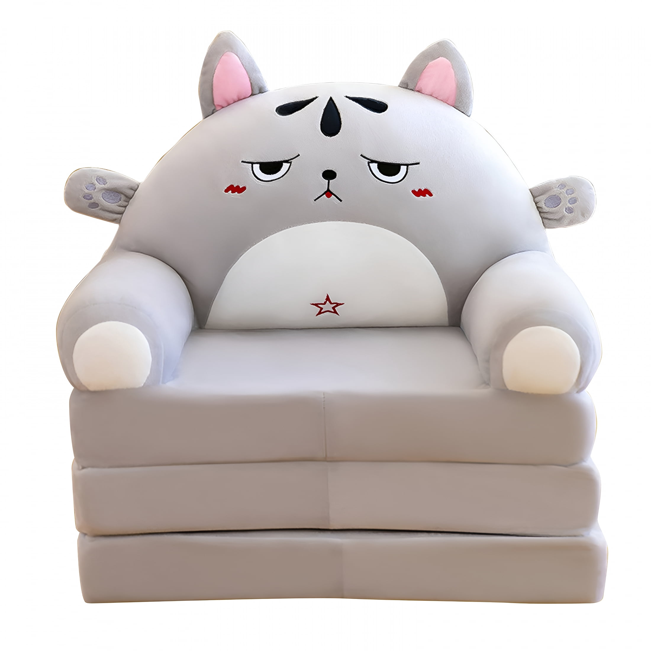 LAMIRO Toddler Chair Plush Foldable Kids Sofa Backrest Armchair 2 In 1 Foldable Children Sofa Cute Cartoon Lazy Sofa Children Flip Open Sofa Bed For Living Room Bedroom