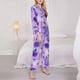 thumbnail image 3 of Balery Violet Conjunto de Pijama con Estampado para Mujer, Conjunto de Dos Piezas con Manga Larga, Ropa de Dormir Suave con Bolsillos, Pijamas Cómodos-Small, 3 of 7
