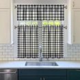 thumbnail image 3 of Kitchen Curtains 36 Inch Short - 3 Panel Set, Rod Pocket Window Curtain, 100% Polyester for Farmhouse, Cafe, Kitchen, Living Room, Bedroom, Rustic Buffalo Plaid & Geometric Design, Easy Wash, 3 of 6