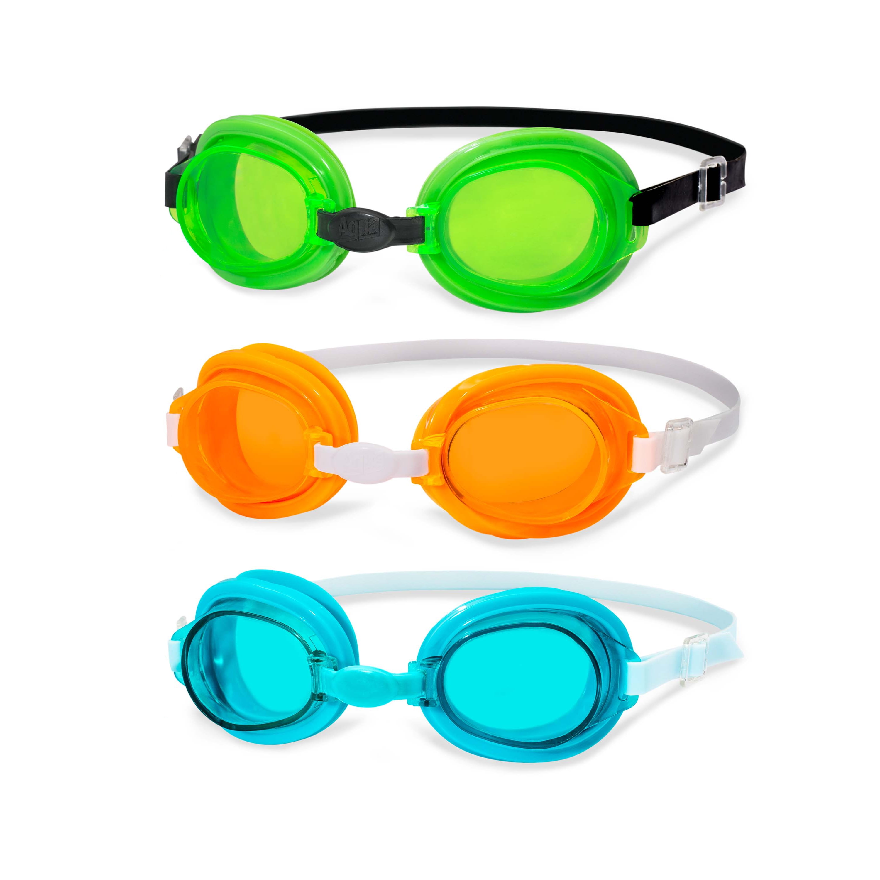 (2 pack) Dolfino Splash Time Child Goggles, 3 Pairs of Goggles Included, Multicolor
