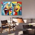 thumbnail image 6 of painting three figures with exaggerated facial expressions Poster Decorative Painting Canvas Wall Art Living Room Posters Bedroom Painting,Frame-style,08x12inch(20x30cm), 6 of 8