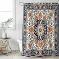 thumbnail image 6 of Orange Blue Boho Southwestern Shower Curtain Set - 48" x 72" Washable Bathtub Curtain with 12 Hooks, Ethnic Rustic Classical Waterproof Fabric Stall Shower Curtains for Bathroom/Bathtub Décor, 6 of 6