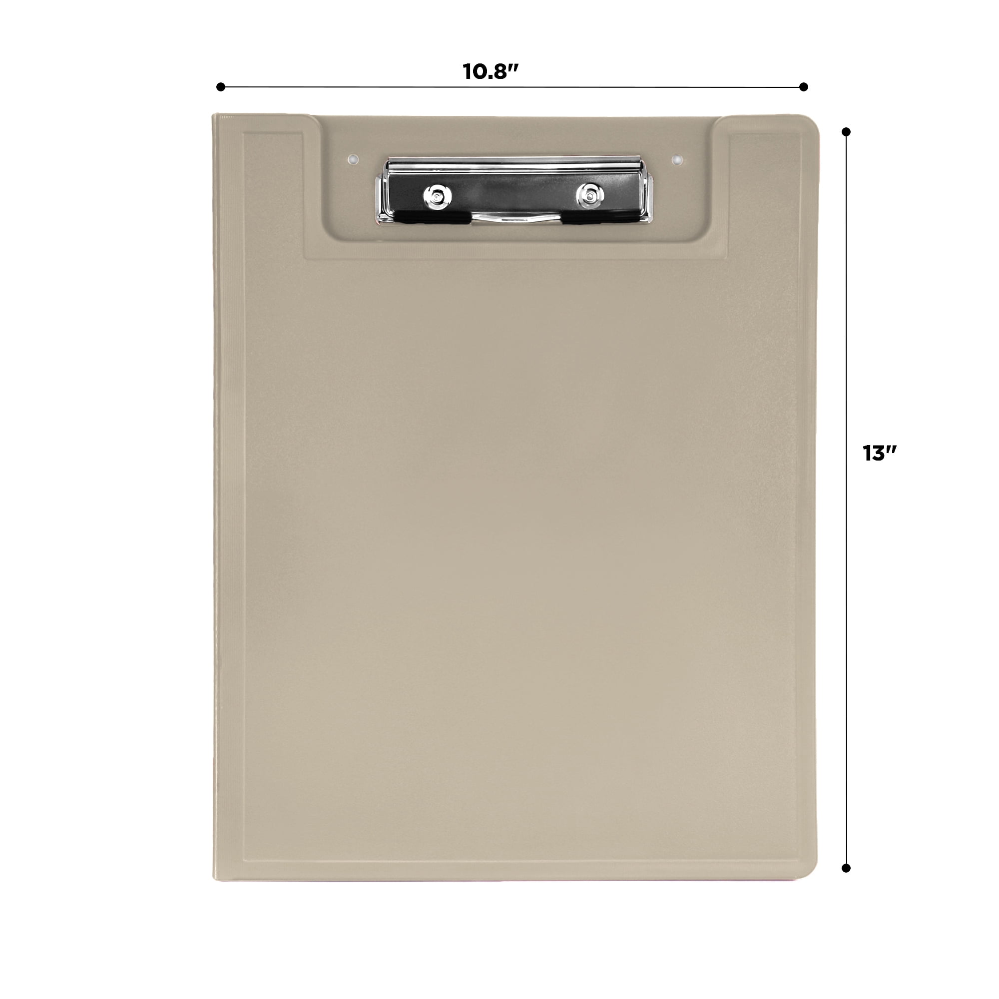 Carstens Heavy Duty Low-Profile Clipboard with Cover – Plastic, Almond