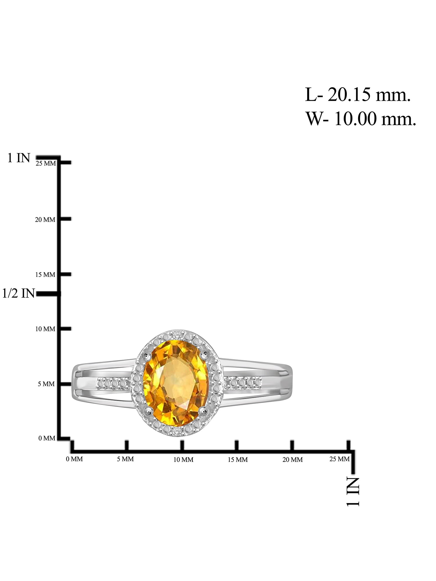 JewelersClub Citrine Ring Birthstone Jewelry – 1.10 Carat Citrine 0.925 Sterling Silver Ring Jewelry with White Diamond Accent – Gemstone Rings with Hypoallergenic 0.925 Sterling Silver Band