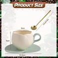 thumbnail image 2 of Taza de Café, Tazas de Cerámica, Juego Taza Tulipan y Platillo y Cuchara, Navidad, San Valentín, Día la Madre, Regalos Cerámica (Beige), 2 of 4