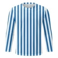 thumbnail image 4 of Mens T Shirts Crew Neck Casual Striped Color Blocked Long Sleeve Tees Stretchy Basic Trendy Fall Warm Men Shirts Blue XXL, 4 of 4