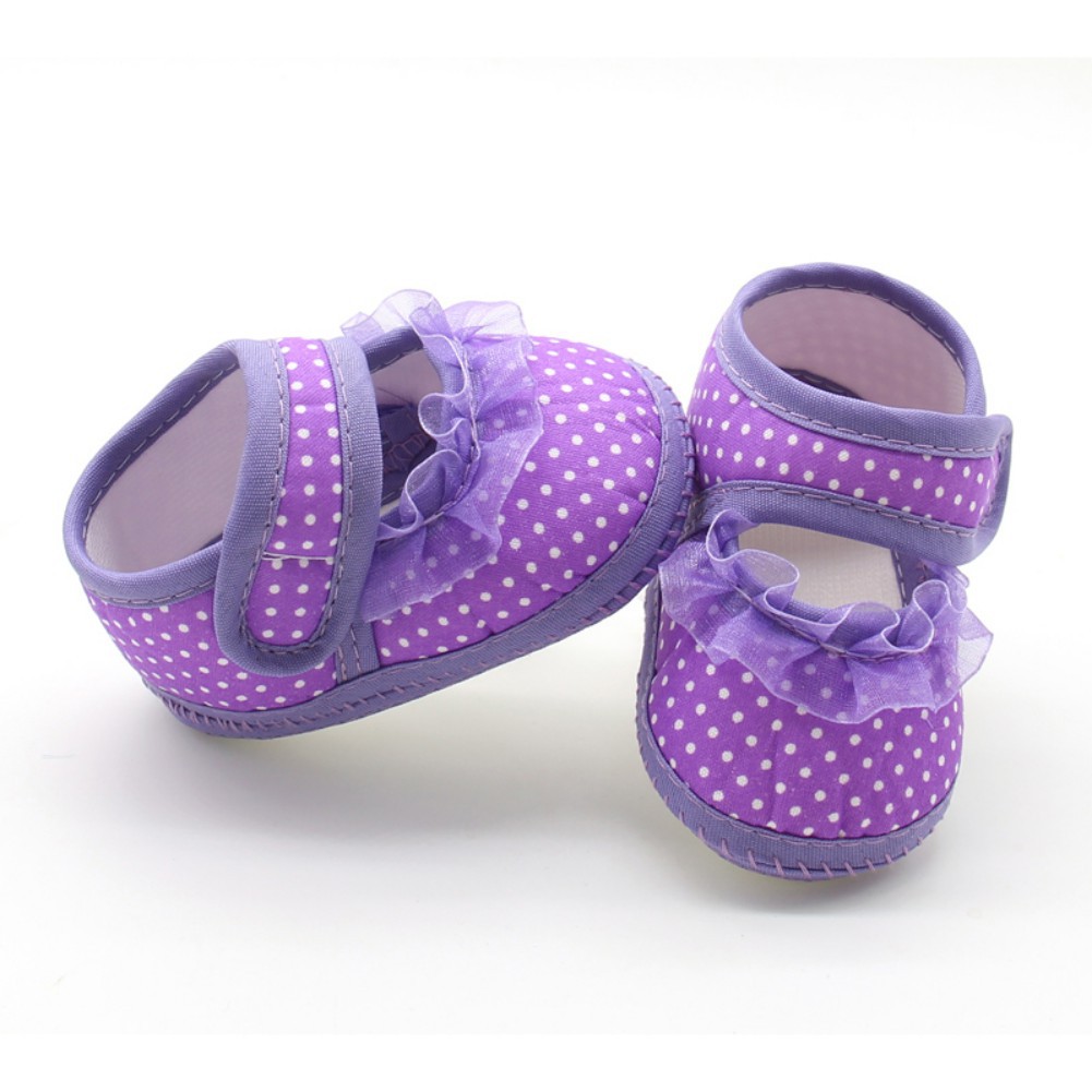 Saient Baby Newborn Girls Shoes Polka Dot Soft Sole Cotton First Walkers Moccasins leisure Baby Shoes - image 4 of 7