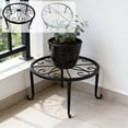 thumbnail image 7 of 9-1/2 Inch Diameter X 5 Inch High Metal Potted Plant Stand - Rust Proof Wrought Iron Short Flower Pot Bracket Tripod Floor Dish Decorative Pot Holder, 7 of 7