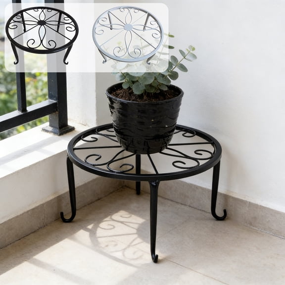 WYBXZ Single Tier Wrought Iron Plant Stand in White – Floor Standing Flower Pot Rack for Home Decor, European Style for Cactus Summer Garden