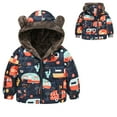thumbnail image 2 of ASFGIMUJ Baby Winter Jacket Girls Hooded Cartoon Cute Prints Coat Toddler Outwear Zipper Windproof Warm Thick Girls Coat Jacket 2 Years-3 Years, 2 of 6