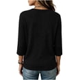 thumbnail image 7 of Noric Women's 3/4 Length Sleeve Tops Crew Neck Ribbed Knit Pullover Casual Loose Fit Lightweight Blouse, 7 of 7