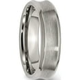 thumbnail image 4 of Titanium Brushed & Polished Concave 6mm Beveled Edge Band (Size 9.5) Made In China tb46-9.5, 4 of 5