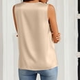thumbnail image 5 of Inglocry Silk Satin Tank Tops V Neck Camisole Casual Cami Sleeveless Shirt Blouses Silky Basic Tanks Beige S, 5 of 10