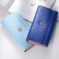 thumbnail image 5 of Cartera de mujer Cartera larga con hebilla coreana con forma de rombo y corona bordada Cartera de mujer, 5 of 5