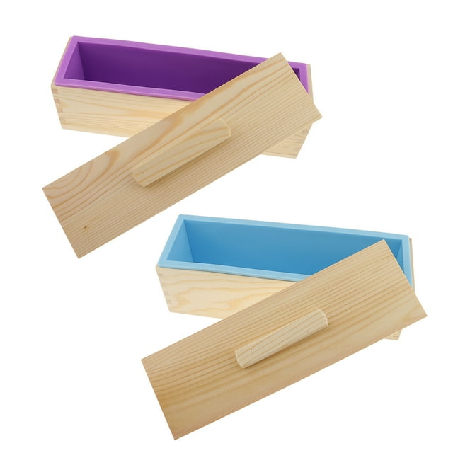 2x de Silicona Rectangular Antiadherente a Prueba de Agua Herramientas para Jabón, Pudín, Macarena Molde de pan de jabón de silicona