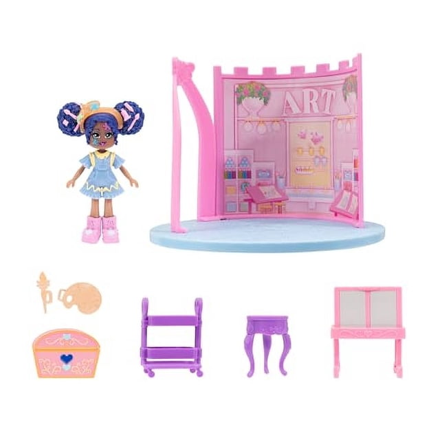 Juego Royale High Art Class - 1 muñeca, 6 accesorios - 1 revelación de agua sorpresa - Cabe dentro del juego del castillo - Código de artículo virtual incluido - Edades 5+