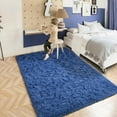thumbnail image 4 of YJ.GWL Soft Area Rugs for Bedroom Living Room Plush Fluffy Rug Shag Indoor Modern Carpet Home Decor,8'x10',Indigo, 4 of 7