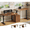 Brown, variant on 94'' Standing Desk with 4 Drawers for Home Office, Modern Height Adjustable Computer Desk, Long Two Person Desk