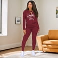 thumbnail image 3 of Aomice Lounge Sets For Women Two Piece Outfits For Women Casual-Burgundy-L, 3 of 4