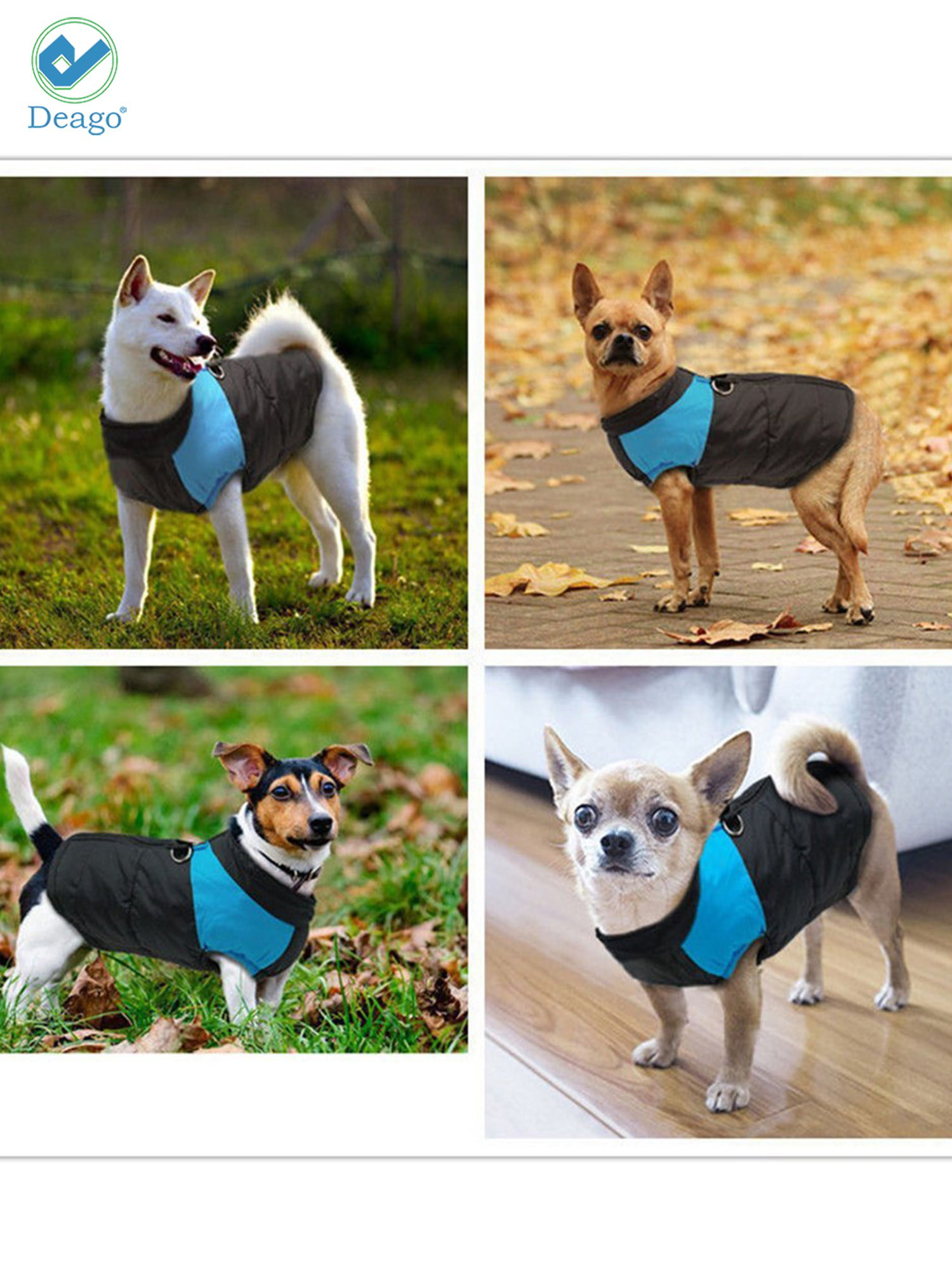 Deago Plus Size Dog Warm Vest Jacket Coat Pet Waterproof Cold Winter Cat  Clothes for Large Dogs (66-110 lbs)