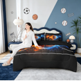 thumbnail image 5 of Manfei Kids Basketball Game 7-Piece Bedding Comforter Set,Sport Theme King Bedding Sets,Blue Orange Black Bed Sheets For Kids Boy,Microfiber Bedroom Decor Reversible, 5 of 9
