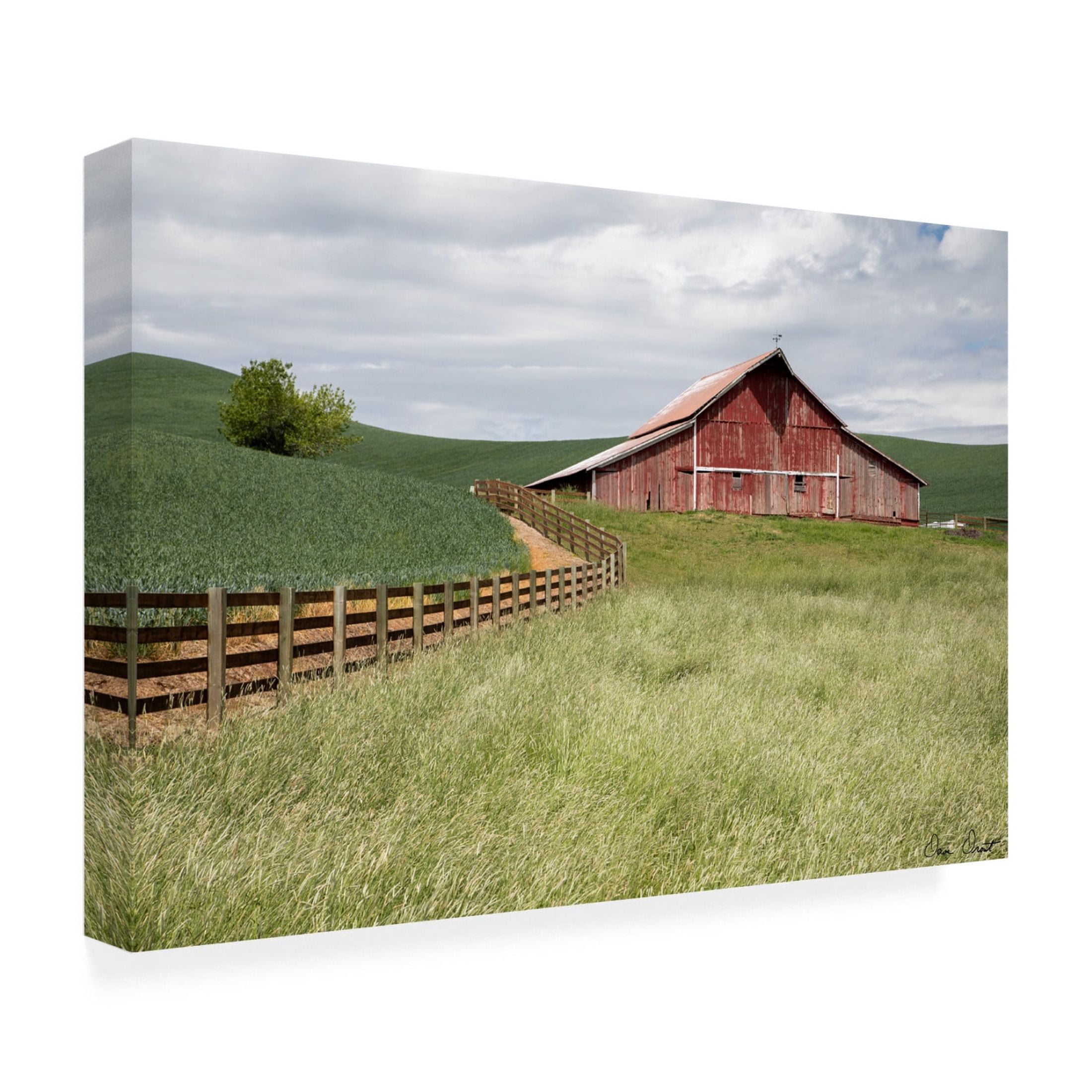 Trademark Fine Art David Drost  Barn by the Fence Canvas Wall Art