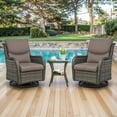 thumbnail image 6 of Gymojoy 3 Pieces Patio Furniture Set, Outdoor Swivel Gliders Rocker, Wicker Patio Bistro Set with Rattan Rocking Chair for Backyard,Porch(Gray), 6 of 8