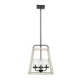 thumbnail image 2 of Millennium Lighting  Bonnie 4 Light Pendant in Matte Black Grey Wood with Clear Glass Shades, 2 of 5
