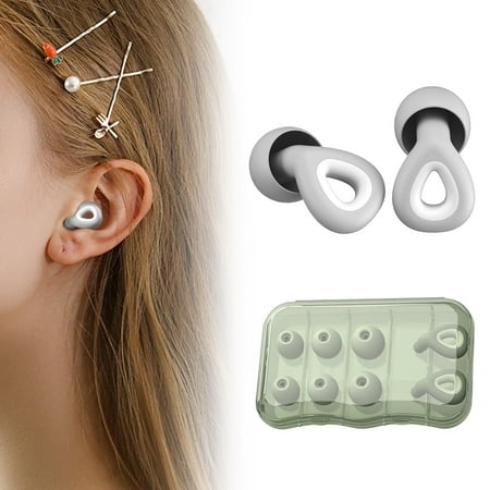 

Ageoie Earplugs Super Sale! Gray Loop Mute Sleep Earplugs Soft Reusable Flexible Silicone Hearing for Noise Reduction and Flight， Makeup / Travel Essentials / Gift Giving