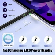 Stylus Pen for Touch Screens – Active Universal Stylus Compatible for iPad, iPhone, Samsung & Other iOS/Android Smartphones & Tablets, Tablet Pencil with Fast Charging, LED Power Display, Black