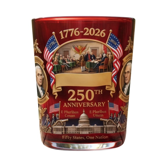 America 250th Anniversary Whiskey Glass, Declaration of Independence Printed Glasses for Bourbon, Scotch and Wine, Fathers Day Patriotic Gifts, 250th Anniversary Gifts for Men
