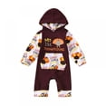 thumbnail image 1 of GYRATEDREAM 0-24M Thanksgiving Romper Newborn Baby Boy Girl Clothes My First Thanksgiving Turkey Print Hoodie Bodysuits Outfit, 1 of 11