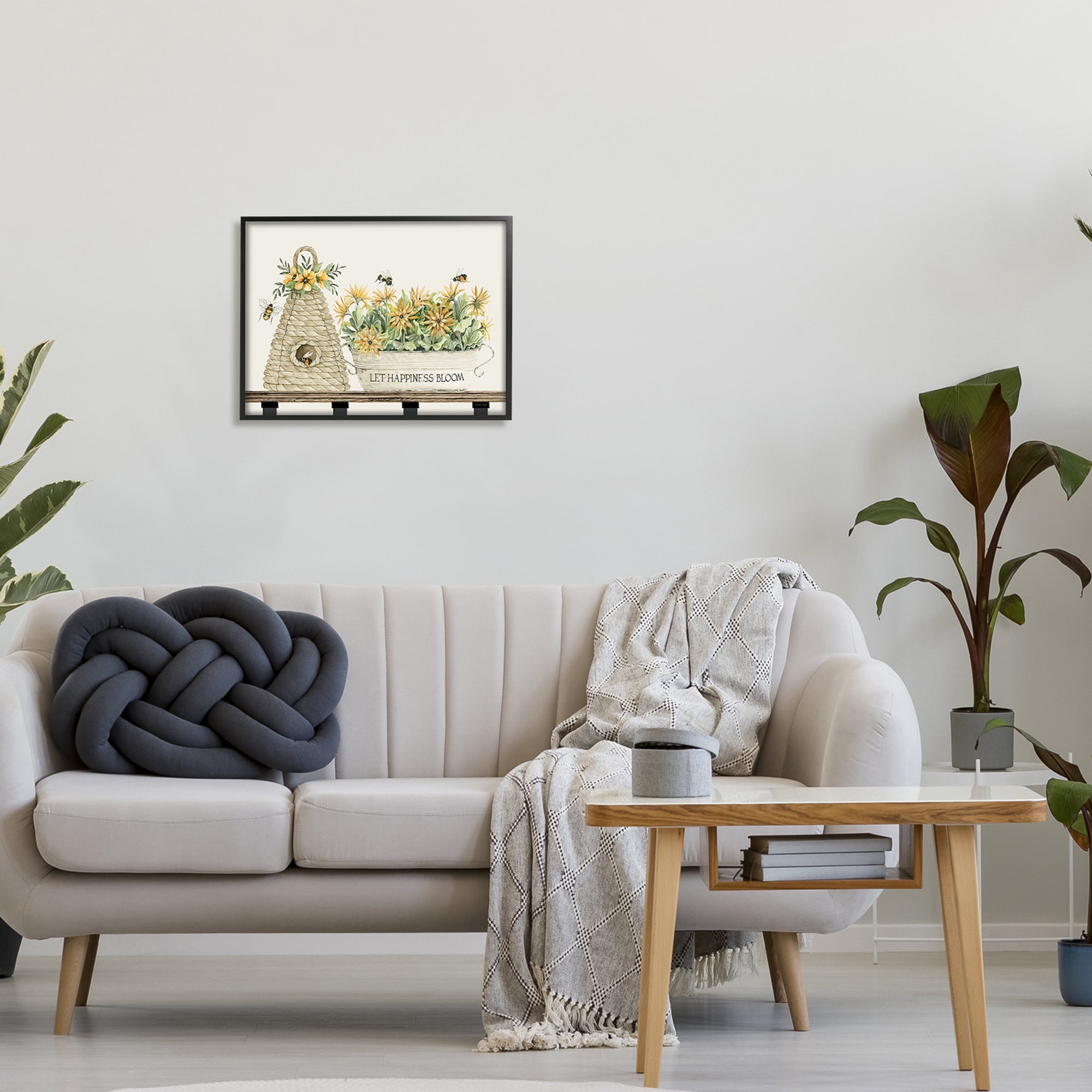 Stupell Industries Let Happiness Bloom Beehive Nest Daisy Flowers Nest ,20 x 16, Design by Cindy Jacobs