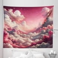 thumbnail image 2 of Ambesonne Pink Tapestry King Size, Fluffy Rosy Clouds Ombre Sky, 104"x88", Pearl and Off White, 2 of 3