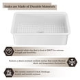 thumbnail image 6 of 32" L White Rectangle Fireclay Dual-Mount Kitchen Sink with Basket Strainer and Bottom Grid, 6 of 7