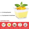 thumbnail image 3 of 200 pack de vasos cuadrados de plástico transparente para postres, aperitivos Afortunado Sencillez, 3 of 5