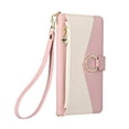 thumbnail image 3 of For Samsung Galaxy A37 5G 6.7" Wallet Phone Case, Crossbody Leather Flip Cover with Card Slots Zipper Pocket, Circular Buckle, Detachable Wrist & Shoulder Strap hockproof Full Body Protective Cover, 3 of 12