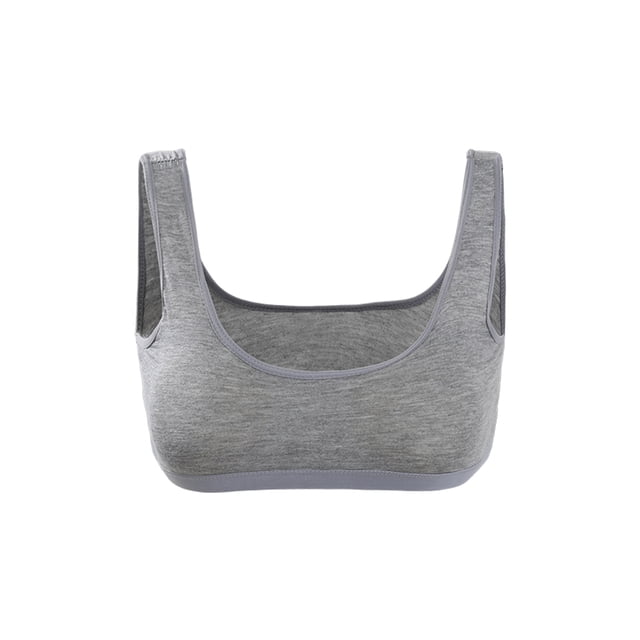 Entrenamiento Algodón Sin alambre Comodidad Cojín extraíble Chaleco Tops Sujetador gris One Size