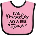 thumbnail image 3 of Inktastic Baby Even Miracles Take a Little Time Boys or Girls Baby Bib, 3 of 4