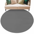 thumbnail image 2 of Pure Dark Grey Round Area Rug 7 FT, Non Slip Living Room Area Carpet, Simple Solid Color Washable Soft Circular Rug Non-Shedding Floor Carpet for Bedside Office Play Room Classroom, 2 of 9