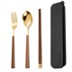 thumbnail image 1 of utensilios de viaje con estuche, y & Juego de utensilios portátiles ecológicos de 3 piezas, tenedor, cuchara y reutilizables, 1 of 5