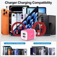 thumbnail image 3 of Dual-Port Wall Charger Block with 2 Pack 10FT USB-A to Type-C Braided Cables, Phone Charger Compatible with iPhone 17/16/15 Pro Max iPad Pro Galaxy S26 Android, Pink, 3 of 7