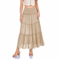 thumbnail image 2 of Fewfanhot Skirts for Women Trendy Summer Long Flowy Renaissance Skirt with Pockets - Boho High Waist A-Line Maxi Skirt, 2 of 7