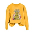 thumbnail image 4 of Fiaer Women's Sweatshirts Christmas Tree Bow Funny Graphic Long Sleeve Pullover Plus Size Crew Neck Cozy Fall Xmas Tops Yellow XL, 4 of 4