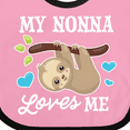 thumbnail image 4 of Inktastic My Nonna Loves Me with Sloth and Hearts Boys or Girls Baby Bib, 4 of 4