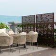 thumbnail image 1 of Metal Privacy Screen – 71"x46" Outdoor Freestanding – Decorative Fence Panel – Rustproof & Weather Resistant – Breathable Room Divider with Stand – Patio, Deck, Balcony, Lawn & Garden, 1 of 7