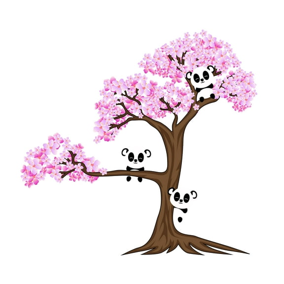Beautiful Cherry Blossom Bunch Tree with Giraffe Wall Sticker – Vinyl Decal Applied to Any Smooth Surface – Bedroom, Nursery, or Living Room -Removable Stylish Mural Unique Design-Size: 10" x 10".