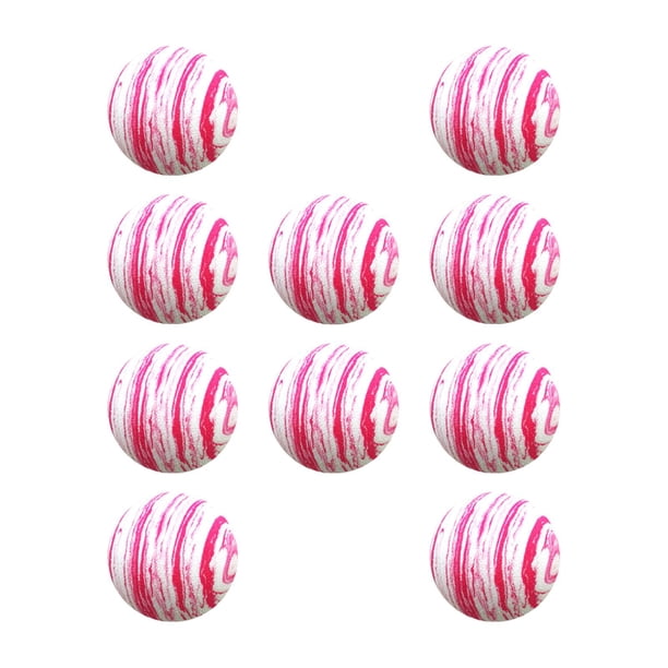 10 pelotas de golf para entrenamiento de golf, juguetes para mascotas, duraderas y de alto rendimiento. Rosa y blanco