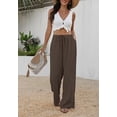 thumbnail image 6 of ZANKLEY Wide Leg Pants for Women Flowy Palazzo Drawstring Elastic Waist Trousers with Pockets Summer Beach Vacation Clothes, 6 of 12