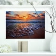 thumbnail image 1 of Impression sur Toile de Vagues Rugissantes de Mer au Coucher du Soleil, 1 of 3